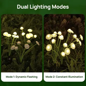 Solar mushroom garden light with dual lighting modes for outdoor yard landscape decoration.