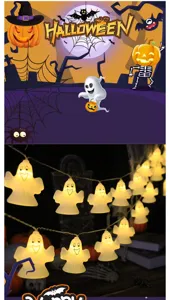 Catena luminosa LED fantasma di Halloween, luci decorative per feste, decorazione d'interni