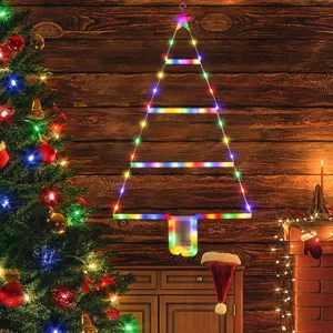 LED Weihnachtsbaum Hängeleuchte batteriebetriebene Weihnachts Lichterkette Deko Wandlampe