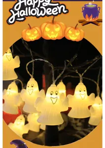 Catena luminosa LED fantasma Halloween festa interno esterno decorazione luminosa set regalo