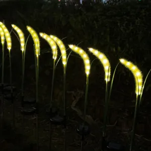 Outdoor LED solar foxtail grass light garden lawn decorative spike lighting for yard patio.