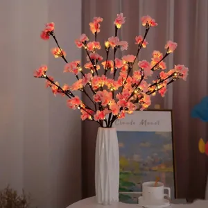 Lumière de branche d'arbre cerisier LED avec vase céramique pour la déco de la maison