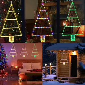 LED Dreieck Weihnachtsbaum Hängeleuchte batteriebetrieben Innen und Aussen Weihnachtsdeko