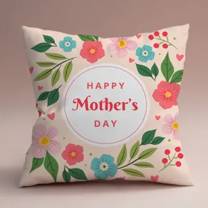 Funda de cojín cuadrada decorativa con flores feliz día de la madre para sofá dormitorio hogar
