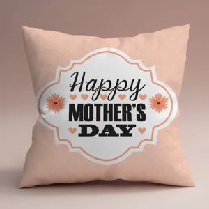Funda de cojín cuadrada Día de la Madre rosa lunares decorativa sofá funda de almohada