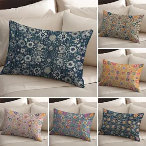 Funda de Cojín de Estilo Étnico Persa Vintage Retro Geométrico Floral Funda de Almohada para Sofá Dormitorio Coche Decoración del Hogar