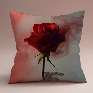 Hermosa funda de cojín con rosa roja San Valentín cojín decorativo sofá cama coche.