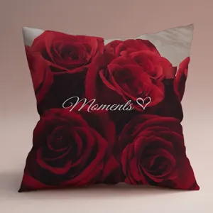 Funda de cojin rosas rojas San Valentin romantica almohada decoracion para el sofa