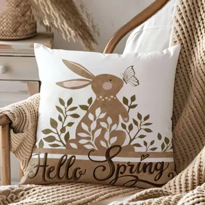 Fodera per Cuscino con Coniglietto di Pasqua Fodera per Cuscino Decorativa Festa di Vacanza Divano Decorazione per la Casa Poliestere Stampato Fodera per Cuscino