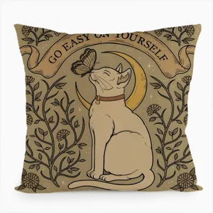 Retro Cat Cushion Pillow Vintage Butterfly Moon Floral Print Sofa Bed Office Decor