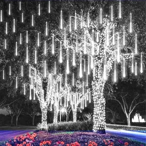 Outdoor waterproof LED meteor shower light string for holiday tree hanging party decor