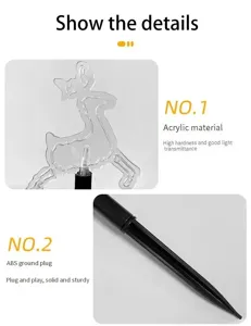 Noël LED piquet de terre lumière détail renne en acrylique décoration de jardin