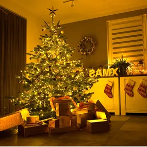 LED Christmas tree fairy lights string copper wire waterproof outdoor holiday decoration lighting.
