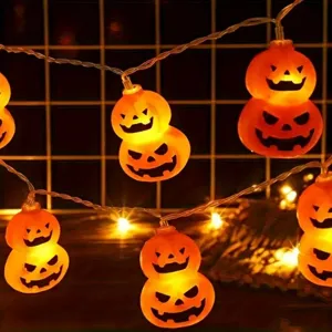 Halloween LED διπλή κολοκύθα φωτεινή γιρλάντα λαμπάκια για πάρτι αυλή εσωτερική εξωτερική διακόσμηση