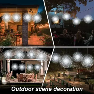 Solar firework lights outdoor waterproof dandelion string lights garden patio decorative hanging lights