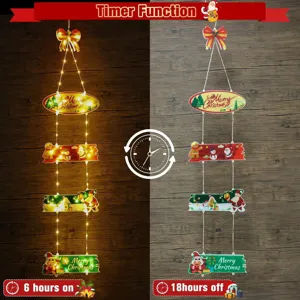 Catena luminosa natalizia da appendere, decorazione LED 4 in 1 con comoda funzione timer.