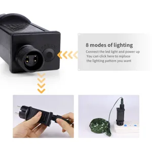 LED string light power adapter with 8 lighting modes and convenient plug connection design.