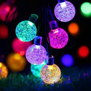 Catena luminosa solare a bolle per esterni giardino decorativo cristallo festa patio luce