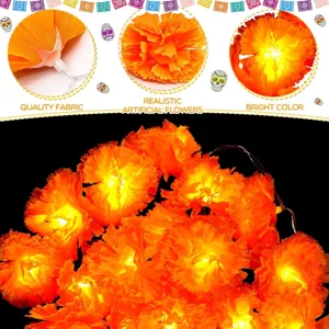 Solar LED marigold string lights decorative lighting for Halloween party detail view