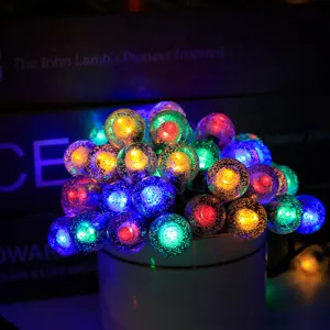 Catena luminosa solare a sfera di bolle giardino esterno impermeabile lampada LED colorata.