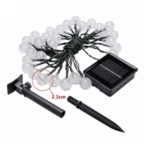 Catena luminosa a sfera solare per decorazione giardino esterno con sfere da 2,3 cm.