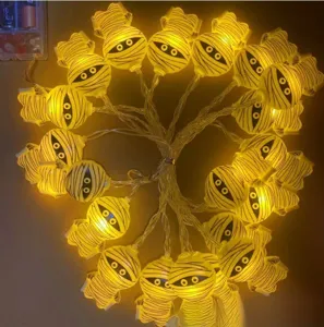 Halloween mummy string lights LED decorative fairy lights spooky party hanging lamp battery operated