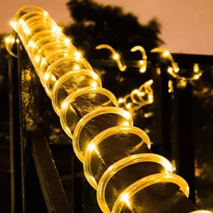 Solar LED Lichterkette Outdoor Wasserdichter Flexibler Schlauch Märchenlichter Für Weihnachten Party Garten Hof Hochzeit Dekor