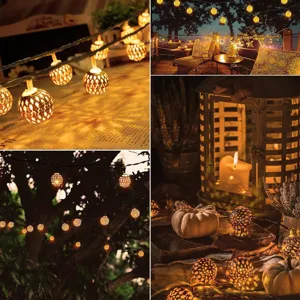 Moroccan ball string lights outdoor garden decoration warm LED fairy lights detail view