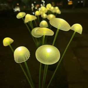 Solar Jellyfish Mushroom Lawn Light Outdoor Waterproof LED Warm White Garden Landscape Decorative Lighting Yard Lamp