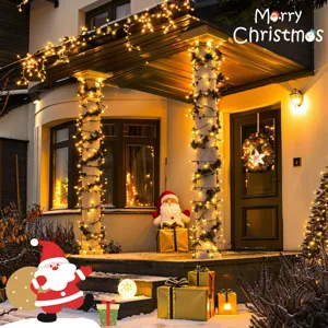 Catena luminosa LED impermeabile con scatola batterie e telecomando per decorazione.