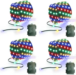 Catena luminosa a LED multicolore con scatola batteria per decorazione festa e giardino