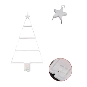 Weisse LED Weihnachtsbaum Lichterkette batteriebetrieben Hangedekor mit Sternhaken