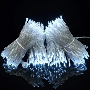 LED Lichterkette weisses Licht transparente Kabel Weihnachten Feiertag Party Dekoration Licht