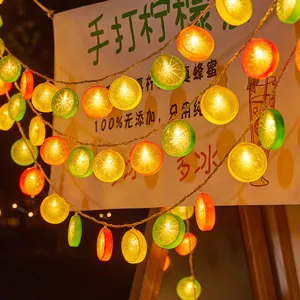 LED Zitronen Lichterkette dekorative bunte Lichter für Party Schlafzimmer Sommer Nachtmarkt Dekor