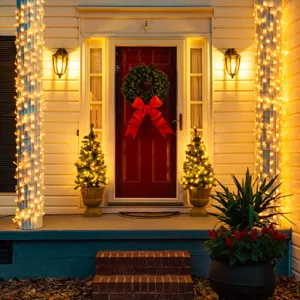 Kerst LED verlichting warm wit slingers voor buiten portiek en feestelijke huisdecoratie