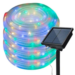 Solar LED Schlauchlicht bunte Seillichter wasserdicht fuer Garten Hochzeit Dekoration neu