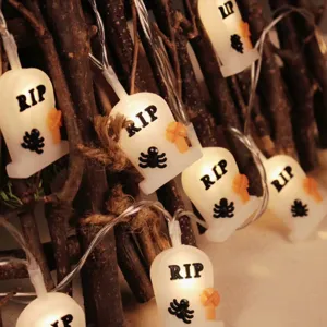 Φωτεινή γιρλάντα LED ταφόπλακα Halloween τρομακτική διακόσμηση πάρτι φωτισμού αξεσουάρ