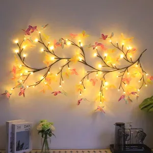 LED Farfalla Albero Vite Luce Catena di Rattan Flessibile Interno Parete Appeso Atmosfera Romantica Luce Alimentato tramite USB