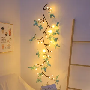 Luci LED vite farfalla ramo artificiale flessibile decorazione murale romantica illuminazione calda