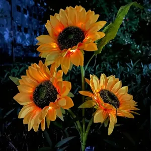 Solar sunflower garden stakes lights outdoor decorative waterproof LED lawn yard landscape.