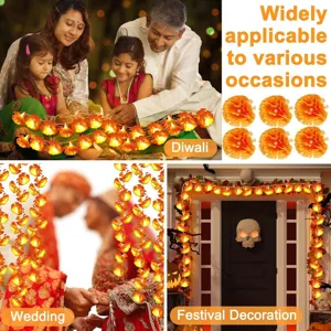 Solar LED string lights marigold floral decorative lights for festival party holiday