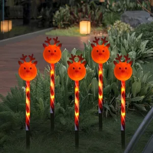 Solar Christmas reindeer garden stake lights outdoor waterproof yard lawn decorative lighting