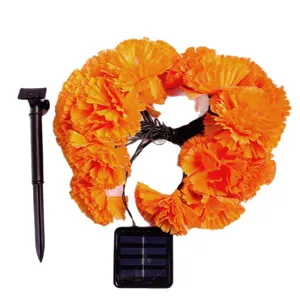 Solar LED string lights marigold floral decorative lights for Halloween party garden decor