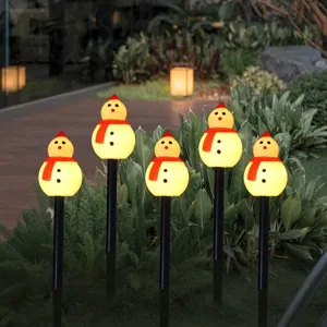 Solar Christmas snowman ground lights outdoor waterproof LED garden lawn stake decorative lights
