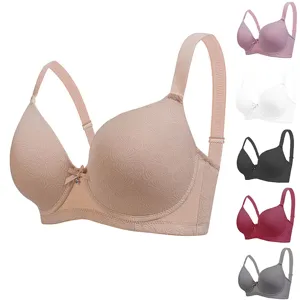 Plus size adjustable women bra breathable lace undergarment comfort daily support underwear