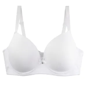 White women's push-up bra breathable comfort daily undergarment texture detail view