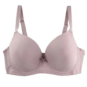 Women plus size push up bra adjustable straps elegant textured cup daily comfortable underwear