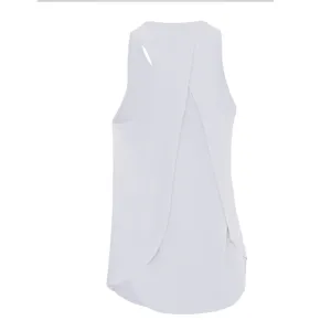 Women's athletic sleeveless split back yoga tank top, loose fitness running sportswear.