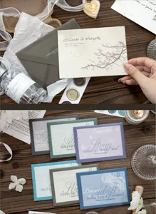 Vintage sulfuric acid paper envelope and card set for journaling and DIY crafts.