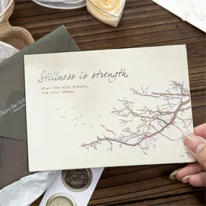 Retro stationery letter paper and card set with vintage text design for journaling and DIY crafts.